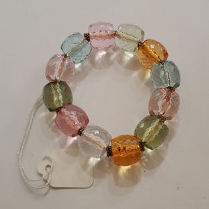 Pastel Acrylic Bead Stretch Bracelet